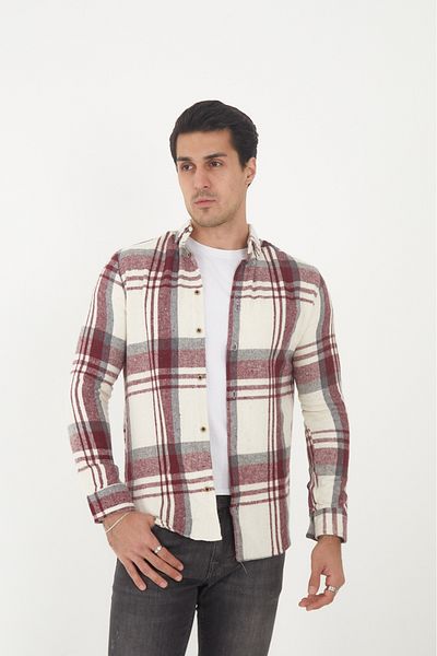 MCZ GİYİM Men's Slim-Fit Lumberjack Shirt