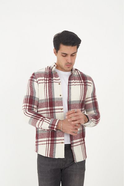 MCZ GİYİM Men's Slim-Fit Lumberjack Shirt