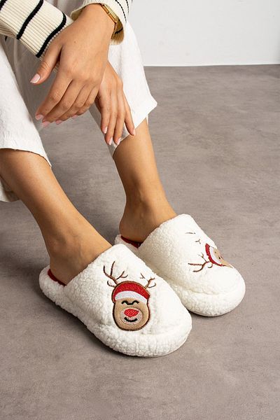 AlbiShoes Χειμερινές γυναικείες βελούδινες παντόφλες - Παιδικό αφράτο ύφασμα, παντόφλες ελαφιού σπιτιού