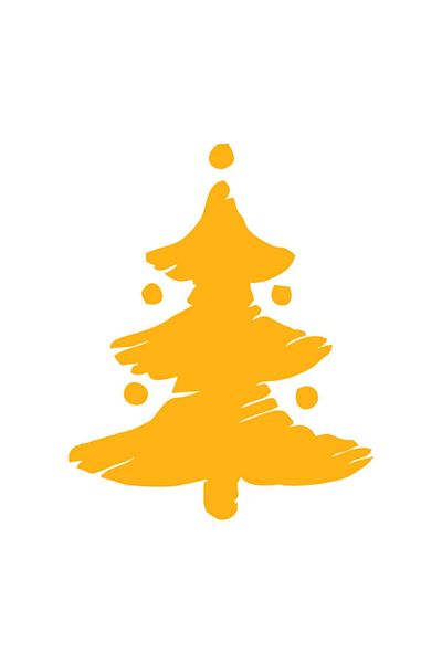 MIGNATIS Yellow Drawing Christmas Tree Sticker Decal Decoration 40x50cm