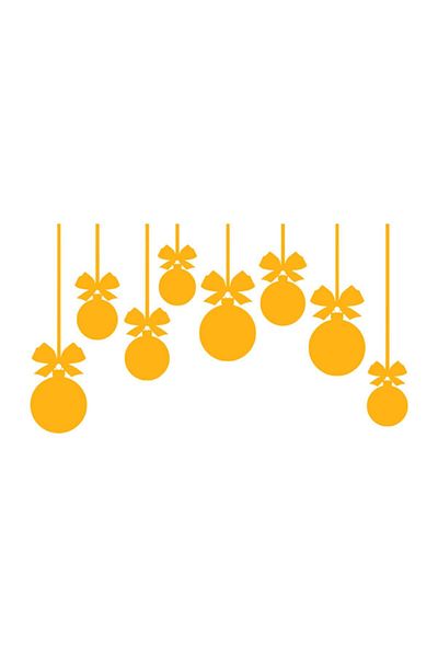 MIGNATIS Christmas Decoration Ornament Balloons Wall Sticker 27x50 cm - Yellow