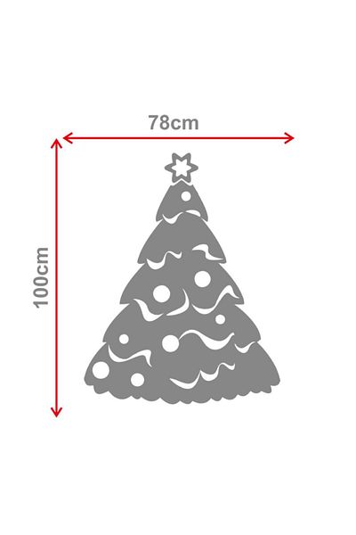 MIGNATIS Christmas Decorations Snowy Pine Tree Sticker Decal 78x100cm - Yellow