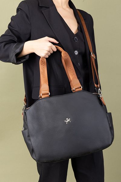 Getcho Kobata Women's Large Shoulder Bag Zippered Large Volume Double Strap Leather Look Daily Model