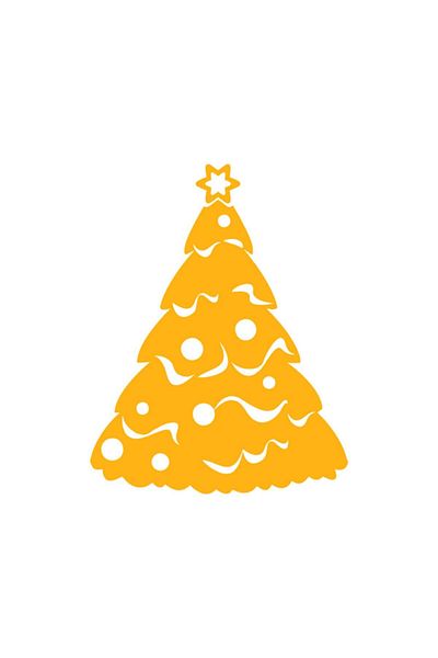 MIGNATIS Christmas Decorations Snowy Pine Tree Sticker Decal 78x100cm - Yellow