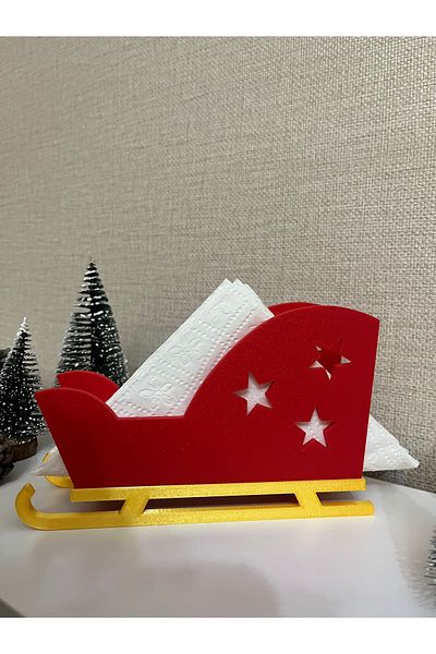 Alp in Alpes Christmas, New Year's Themed Sleigh Napkin Holder