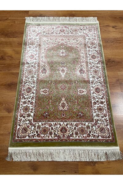 Quality Bambu İplik Seccade Halı 4826A YEŞİL KREM