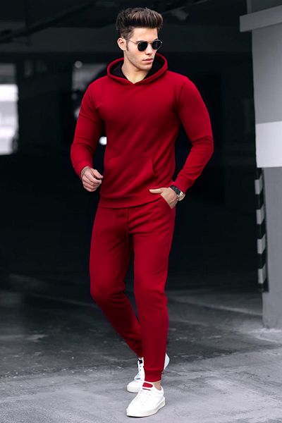 BayBayan Ανδρικό Trend Model 3 Thread Casual Oversize Σετ αθλητικής φόρμας