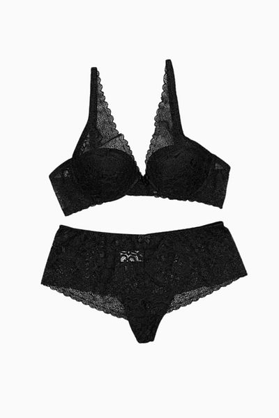 Wonna Viola Lace Bra Panty Set - Χωρίς επένδυση, underwire - 6007 - Μαύρο