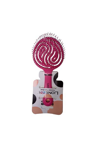 Lionesse Round Maze Brush Hair Brush Dark Pink