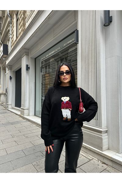 LB Laluna Butik Γυναικείο πουλόβερ αρκουδάκι