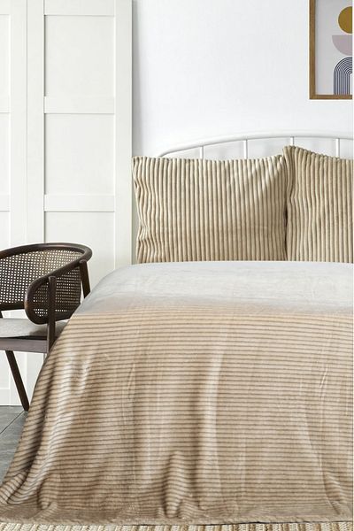 DOFİ Dofi Beige Single Flannel Blanket – 150X200 cm Soft and Comfortable