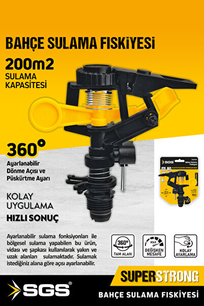 SGS 4252 Bahçe Sulama Fıskiyesi 360 Derece Dönebilen 200 M2 Sulama Kapasiteli