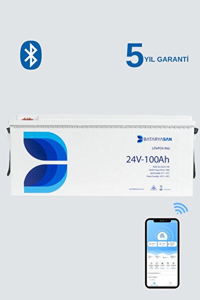 BATARYASAN 24v 100ah Lifepo4 Akü Bluetooth Özellikli (LİTYUM AKÜ)