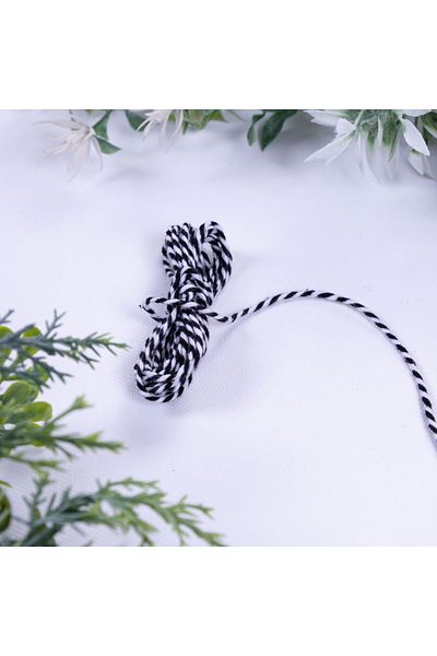 Bimotif Martençka black and white twisted bracelet string, 2 mm 10 meters