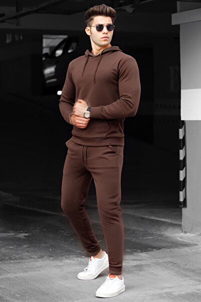 BayBayan Ανδρικό Trend Model 3 Thread Casual Oversize Σετ αθλητικής φόρμας