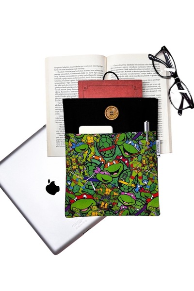 Smyrna Черно-зелена костенурка Многофункционален калъф за книга/таблет/електр...