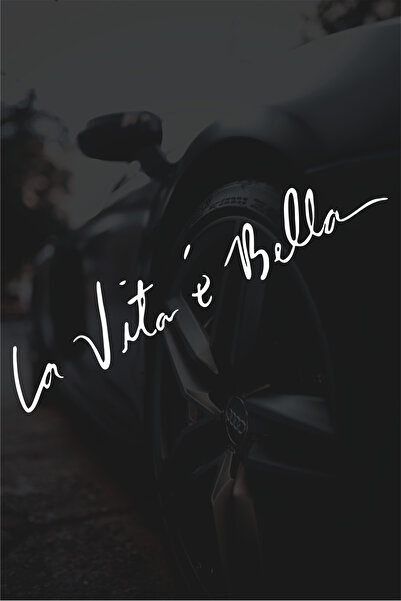 Quart Aksesuar 25 سم الحياة البيضاء جميلة، لاصق سيارة La Vita E Bella، ملصق س...