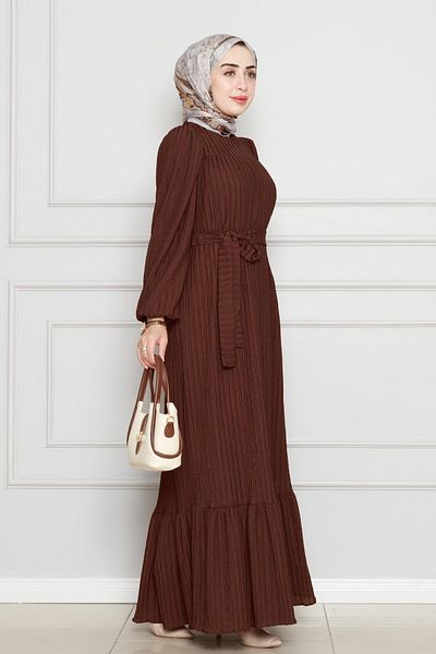 Sevitli Rochie islamică Sahra cu halat maro