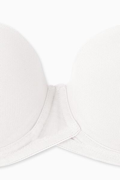Wonna Rosali Mesh Fabric Strapless Bra - Soft Push Up, Semi-Padded - Premium Basic - 2226 - Ecru