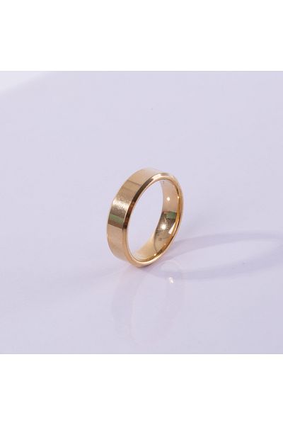 Bimotif Yellow steel ring, size 17, Thin 1 piece