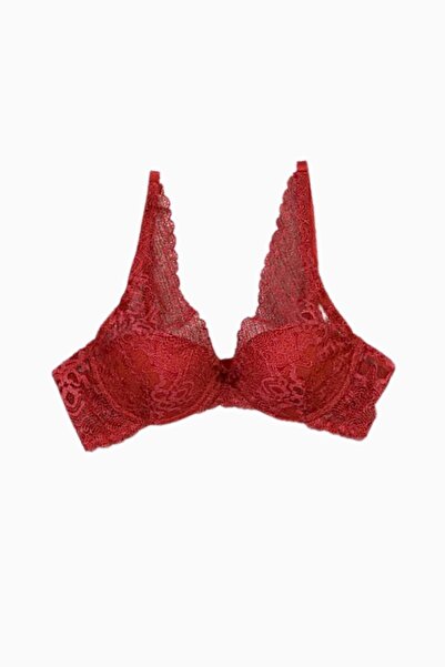 Wonna Viola Dantelli Sütyen - Dolgusuz,balenli - 6007 - Vişne Rengi
