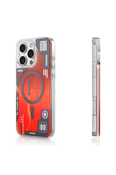 Youngkit iPhone 16 Pro Uyumlu Kılıf Magsafe Özellikli Parlak Kumlu Sıvılı Tas...