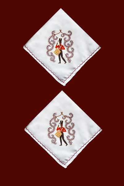 Mita Concept Blue Military Double Linen Christmas Concept Napkin Set