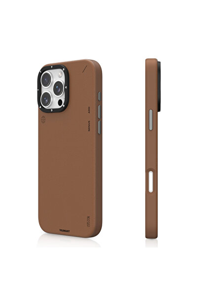 Youngkit iPhone 15 Pro Max Kılıf Magsafe Uyumlu Basit Mat Deri Desen Youngkit...