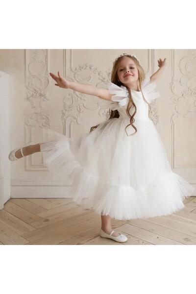 Mashotrend Lozere Girl's Tulle American Satin βραδινό φόρεμα - Φόρεμα αποφοίτησης και χορού