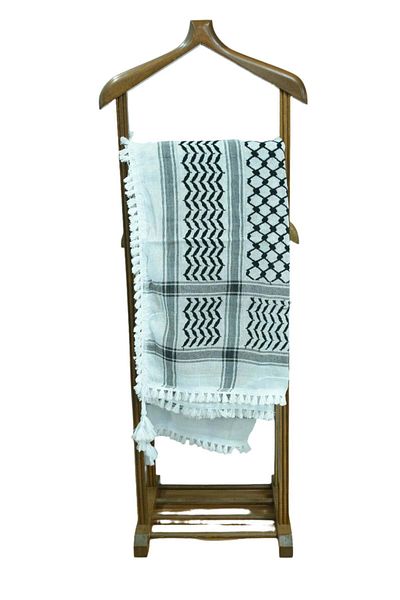Zaytoon 120 x 120 εκ. Παλαιστινιακό keffiyeh scarf λευκό μαύρο 160 g S 300010