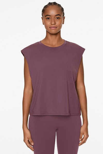 Oysho Cotton blend sleeveless seamless T-shirt