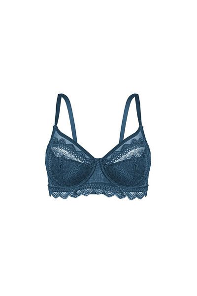 Wonna Sutien minimizator din dantelă albastră - Suport semi-burete, sârmă - Moda - 2483