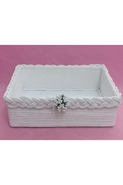 FNT Büyük Örgü sepet 30*35 cm derinlik 8 cm organizer hediyelik Bohçalık çeyi...