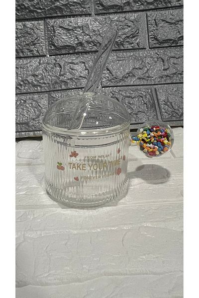 MİMOZA PARK Bulk Size Cup with Colored Handle with Glass Straw