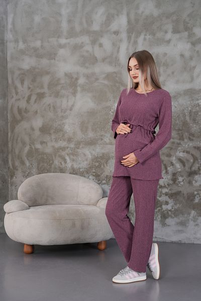 Miss Dünya Lissa Ruffle Detailed Winter Wrapped Cloth Pocket Maternity and Maternity Top Tunic Set