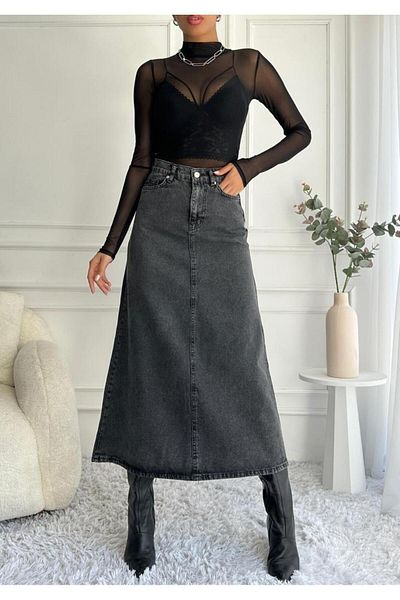 ZAROLİ Fusta de damă maxi lungime din denim