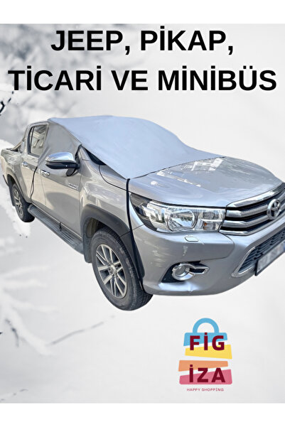 figiza Oto Branda Araç Buz Kar Güneş Koruyucu Yarım Branda Araba Ön Yan Cam Koruyan Örtü (büyük Boy)