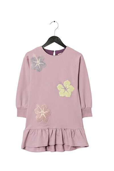 Moonstar Girl's Button Closure Embroidery Motif Skirt Ruffle Woven Dress