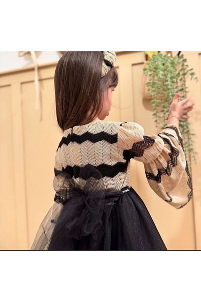 Butik Rochie pentru fetiță cu fundă și împletitură cu tutu