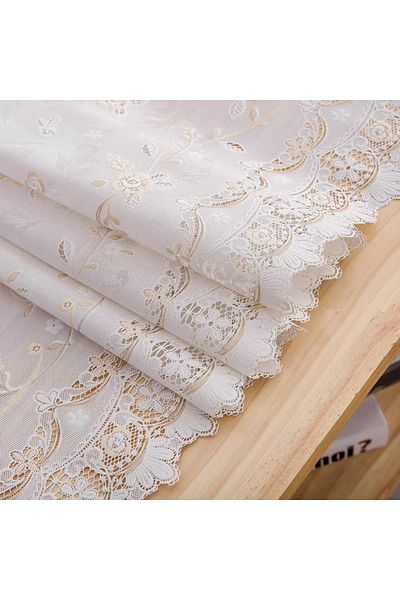 Blue Home Κάλυμμα δαντέλας Meiwa Ιαπωνικό PVC - Χωρίς ολίσθηση και κιτρίνισμα, 50 cm x 5 mt Κρέμα