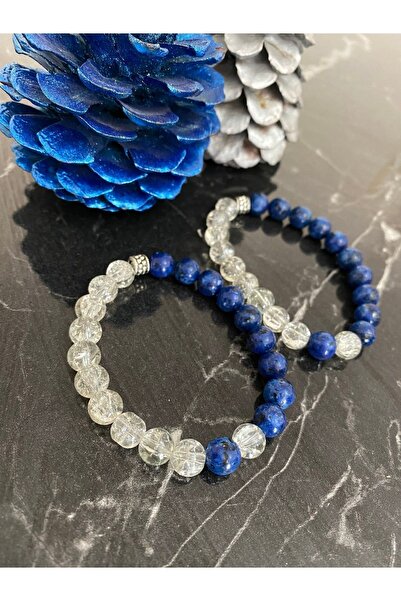 Zodyak Doğal Taş Doğal Taş Çift Bilekliği Necef Taşı Ve Lapis Lazuli Bileklik