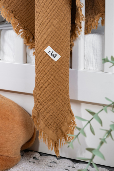 GELB بطانية أطفال موسلين 4 طبقات 110 سم × 110 سم 100% قطن عضوي طبيعي