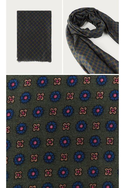 CROATE Wool Silk Printed Scarf