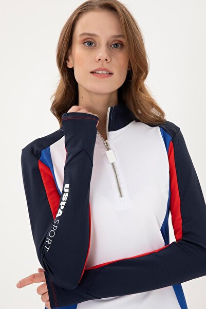 U.S. Polo Assn. Kadın Lacivert Dik Yaka Sweatshirt