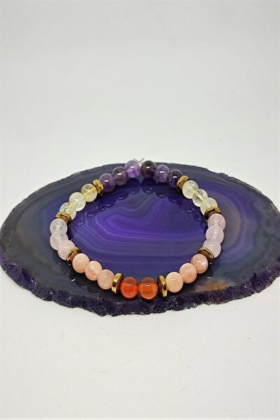 LADIN DOGALTAŞ Certified 8 mm Aries Zodiac Sign Natural Stone Bracelet