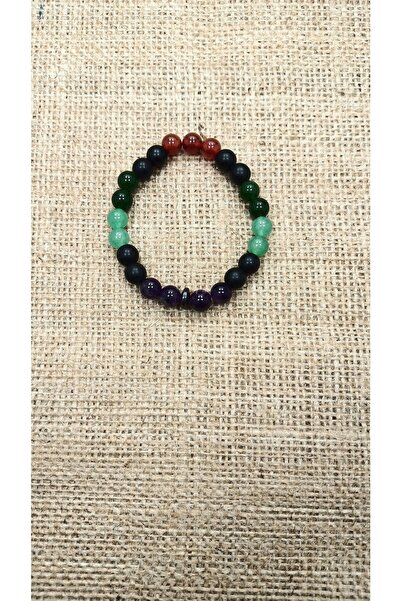 LADIN DOGALTAŞ Happiness Bracelet Amethyst Matte Onyx Aventurine Jade Agate S...