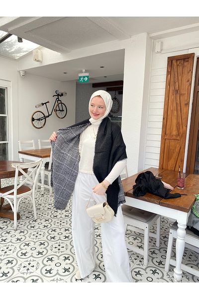 Forum Fashion Καρό σάλι ώμου διπλής όψης