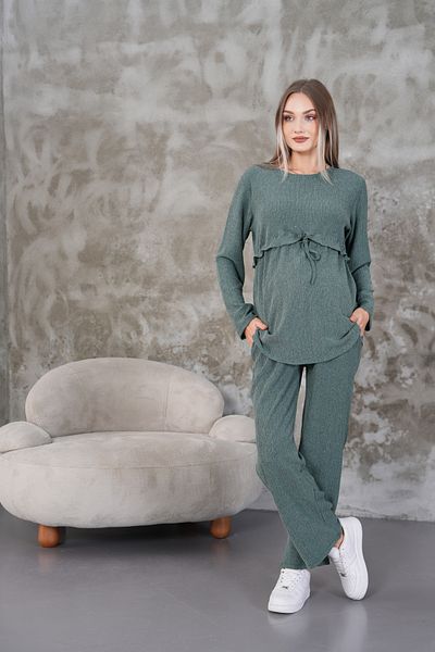 Miss Dünya Lissa Ruffle Detailed Winter Wrapped Cloth Pocket Maternity and Maternity Top Tunic Set