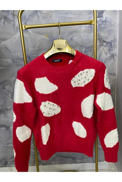 Anka TAŞ DETAYLI ANGORA KAZAK