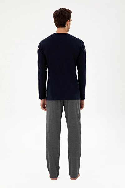 U.S. Polo Assn. US POLO LICENCE ΚΟΥΜΠΙ ΚΟΛΑΡ ΒΑΜΒΑΚΙ ΑΝΔΡΙΚΟ ΜΑΚΡΥΜΑΝΙΚΟ ΣΕΤ ΠΙΤΖΑΜΑ